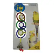 JW Pet Insight Activitoys Triple Mirror w/ Bell Bird Toy for Small Birds