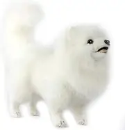 [HANSA] Pomeranian Dog White Plush Toy, 49 cm Lenght, White