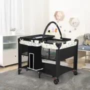 Bopeep Baby Cot Bed Crib Bedding Set Bassinet Safety Rails Fence Foldable Travel