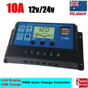 10A 12V/24V PWM Solar Charge Regulator Solar Panel Battery Controller 120W/240W.