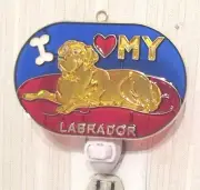 I LOVE MY GOLDEN LAB NIGHTLIGHT (YELLOW LABRADOR DOG SUNCATCHER)