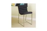 Auburn Black Leather Barstool