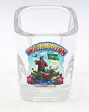Washington State Montage Square Shot Glass Glassware
