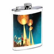 Vintage Alien Abduction D14 Flask 8oz Stainless Steel Hip Drinking Whiskey