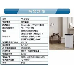 3M 雙效空氣清淨除濕機 FD-A90W 加贈2片濾網 除溼機 空氣清淨機 雙效 過濾過敏源 除溼 清淨機