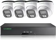 5 Megapixel (5MP) All-Aluminum Waterproof IP67 Security Camera System, 4-Channel NVR with 4 POE Cameras & 2TB HDD, IMX335 Dual-Light Night Vision