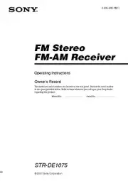 Sony STR-DE1075 Amplifier / Receiver Owners Instruction Manual Printed or PDF