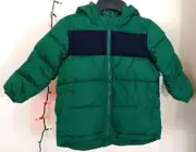 Old Navy Green Wind Water Resistant Puffy Hooded Coat Size 5T NEW