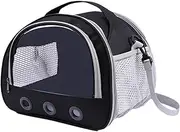 Reptile Travel Carrier Hamster Carrying Case Tortoise Carrier Pouch for Squirrel, Black