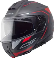 Schuberth C5 Omega, flip up helmet , color: Matt Dark Grey/Black/Red , size: M (56/57)