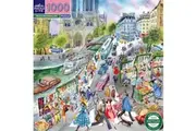 eeBoo: Paris Bookseller - Square Puzzle (1000pc Jigsaw)