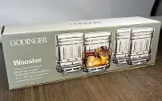 Godinger Wooster Crystal 10oz Double Old Fashioned Whiskey Glasses SET OF 4