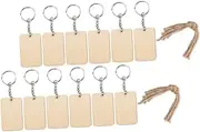 HOODANCOS 60Pcs DIY Blank Keychain Pendants Wooden Keyring Craft Supplies for Boys and Safe for Custom Designs and Creative