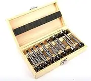 15pcs Forstner Bit Set Woodworking Drill Bit Set Carbide Steel Forstner Drill Bits Woodworking Hole Saw Cutter Wood Tools Boring Bit Hinge Hole Saw Cutter Metric 10-50mm with Wooden Storage Box