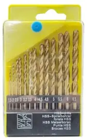 Mead Tools 13pcs High Speed Steel Titanium Plated Twist Drill Bit Set