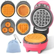4 in 1 Waffle Maker Set: Mini Doughnut & Waffle Maker, Removable Plates, Comp...