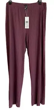 Eileen Fisher Womens Ribbed Straight Leg Tencel Fig (Mauve) Ankle Pants Sz L,NWT