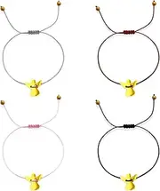 [XQMMGO] Pack of 4 Guardian Angel Bracelets, Lucky Bracelet Children, Guardian Angel Back to School, First Day of School Girls, Christening Gifts for Girls, Youth Consecration Gifts (Silver)