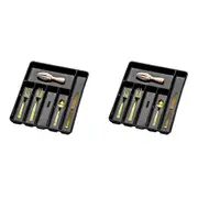 2x Madesmart 6 Compartment Cutlery Tray Kitchen Organiser Rect 41x33cm Carbon