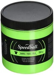 Speedball Fabric Screen Printing Ink, 8-Ounce, Fluorescent Lime Green