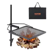 Swivel Campfire Grill, Fire Pit Grill Grate over Fire Pits, Heavy Duty Steel Grill Grates, 360° Adjustable Open Fire Outdoor Cooking Equipment, Portable Camp Fire Racks for Camping Outdoor