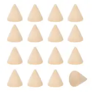 Wood Cone Ring Holder, 16 Pcs Finger Jewelry Display Stand, Wood Color (30x30mm)