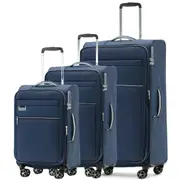 Tosca Vega Softside EXP 3 Piece (55, 70, 81) Suitcase Set Navy