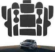 SMABEE Car Anti-Slip Gate Slot Cup Mat for 2022-2024 Kia Forte GT GT-line/ 2021-2024 Kia K3 Cerato Center Console Liner Cup Holders Inserts Mat Door Pocket Liners Accessories (Black)