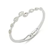 CRYSTAL STONE HINGED BANGLE SILVER | Nine West