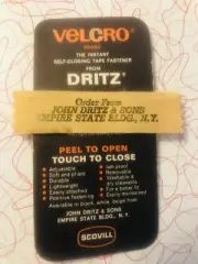 Vintage Velcro Sample Card John Dritz & Sons Scovill Empire State Bldg NY