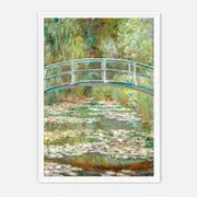 Galrie Monet’s Japanese Bridge Art Print Iconic Impressionist Masterpiece for Home Decor, White Frame, A0 84 x 119cm (33x47inch)