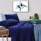 100% Egyptian Cotton Vintage Washed 500TC Navy Blue King Single Bed Sheets Set