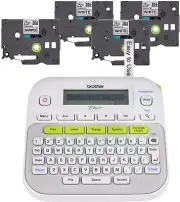P-Touch PTD210 Label Maker Bundle with 4 Tapes - Compact & User-Friendly
