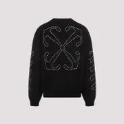 [Off White] Off White-Black Stitch Arrow Diags Cotton Pullover-Uomo S STAND