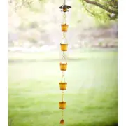 Bumble Bee Rain Chain Hanging Buckets Porch Outdoor Decor Downspout Collector