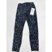 NWT Lululemon Wunder Train High Rise Tight 25" Print Heathered PU Black Sz 6