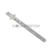 Depth Gauge pocket clip, inch metric equivalent, Stainless Steel muli-use ruler