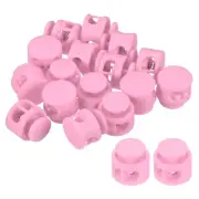 60Pcs 0.6" Dia Cord Locks Double Hole Cord Fastener Light Pink