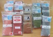 12 Bags Sealed Columbia-Minerva Caron Assorted Latch Hook Yarn 320 Piece Per Bag
