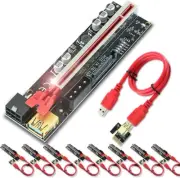 8x PCI-E Riser Dual-6PIN+MOLEX Powered PCIE Extension Cable GPU Riser X1 to x16