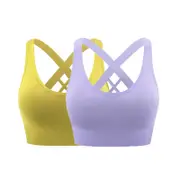 Nevenka 2 Pcs High Impact Sports Bra Medium Support Quick Dry Athletic Vest-Set5