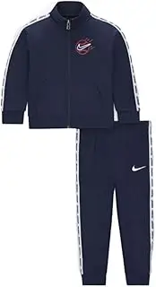 [Nike] Little Boys Full Zip Tricot Jacket and Pants 2 Piece Set (N(86J269-U90)/W, 6 Years)