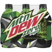 Mountain Dew Soda Zero Sugar Free 6-pack. Maximum taste, zero sugar.