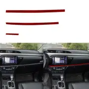 3Pcs Red Carbon Fiber Dashboard Strips Cover Trim For Toyota Hilux 2015-2021 (for: Toyota)
