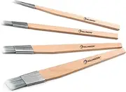 ROLLINGDOG 4PC Angular Fitch Brush Set for Detail Work Cutting In 6mm, 12mm, 18mm, 25mm