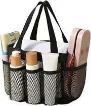 Mesh Shower Caddy Portable, Dorm Room Essentials for College Students, Large Capacity with 8 Pockets Shower Bag for Camping,Swimming,Gym,Travel