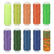 Colorful Wax-coated Threads 16 Yards 0.8mm Dia Polyester Sewing Threads 10pcs