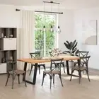 vidXL Dining Table Legs U-Shaped 2 pcs Black 80x72 cm Steel vidaXL
