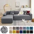 Velvet Sofa Cover Elastic 1/2/3/4 Seater Sofa Protector Plush Solid Couch Cover