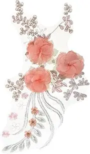 EPIGEIST Embroidered Cloth Appliqué Lace Embroidery Patches Decoration Fabric Embellishments Flower Sewing Appliques Sew on Appliques Floral Sewing Patches Clothes Patches Craft Patches